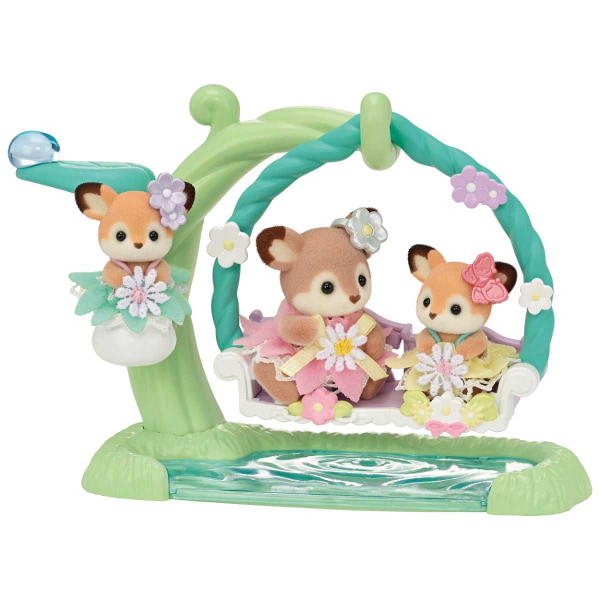 Sylvanian Families - Deer Babies - Floral Swing Set